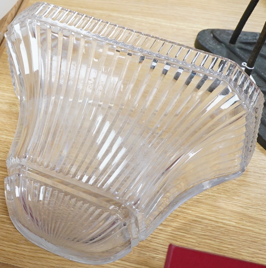 An Art Deco cut glass wall pocket, 33cm wide